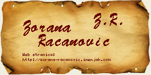Zorana Račanović vizit kartica